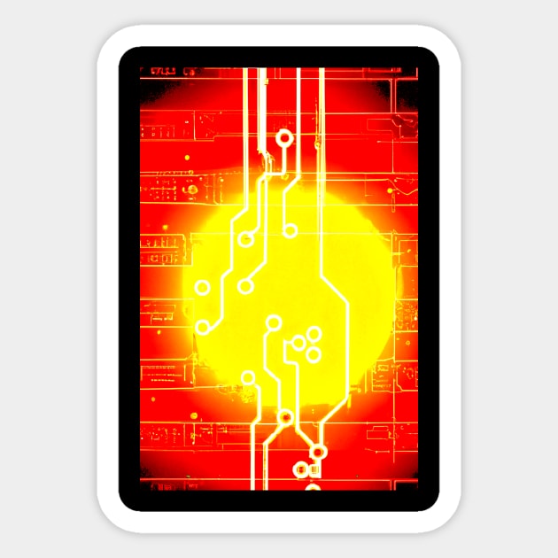 Red circuit board Sticker by SEMPRINT